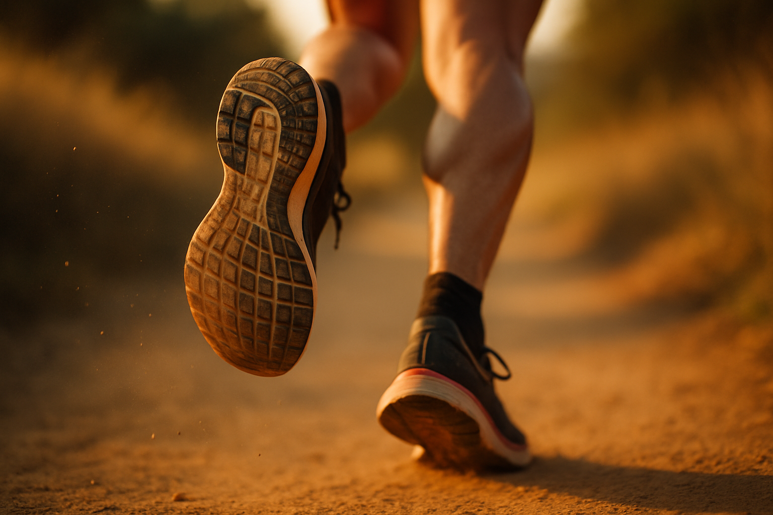 Runner's feet in motion