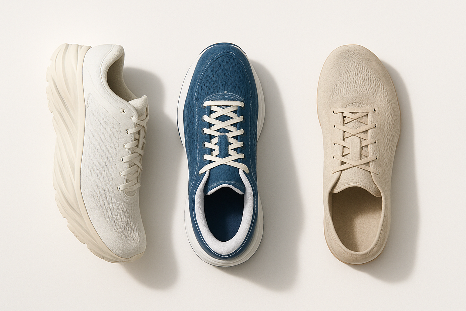 Shoe comparison: maximalist, traditional and minimalist